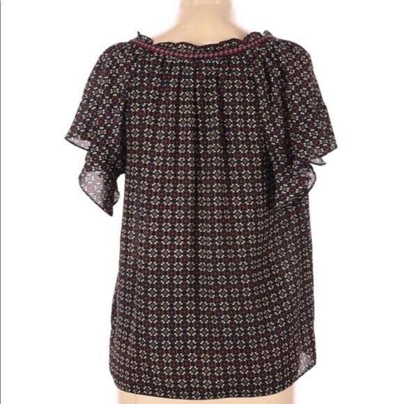 Max Studio size large boho short sleeve ruffle top - Picture 3 of 5